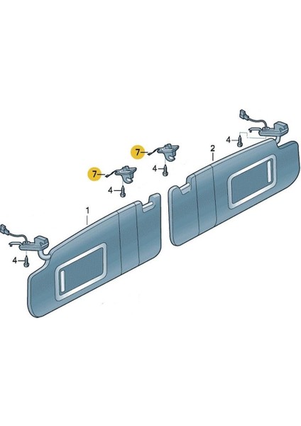 Vw Jetta Mk6 2011-2018 Güneşlik Tutucu Klipsi Kanca Gri 1K0857561B modelleri
