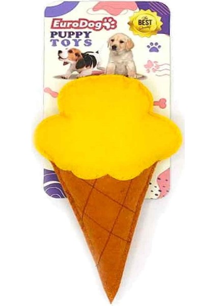 Puppy Pet Toys Sarı Dondurma Şeklinde Köpek Oyuncağı