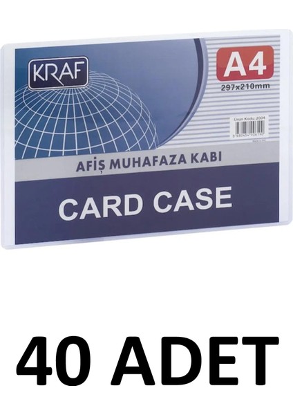 40 Adet Afiş Muhafaza Kabı A4 Card Case