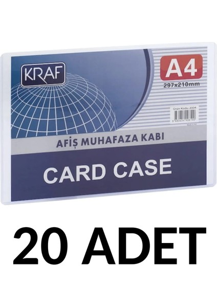 20 Adet Afiş Muhafaza Kabı A4 Card Case