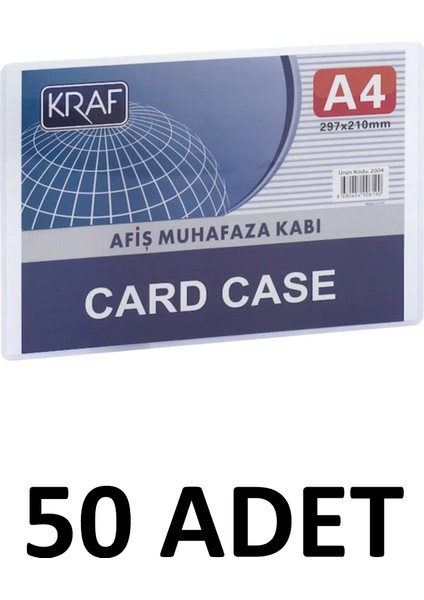 50 Adet Afiş Muhafaza Kabı A4 Card Case