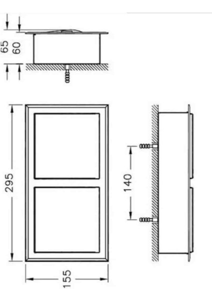 Arkitekta Ankastre Tuvalet Kağıtlığı (Ikili) (Dikey) - A44417