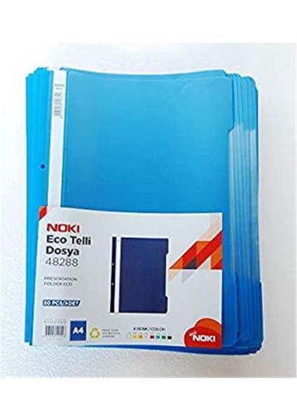 Telli Dosya Plastik Ekonomik A4 Mavi (50 Li) 48288-130