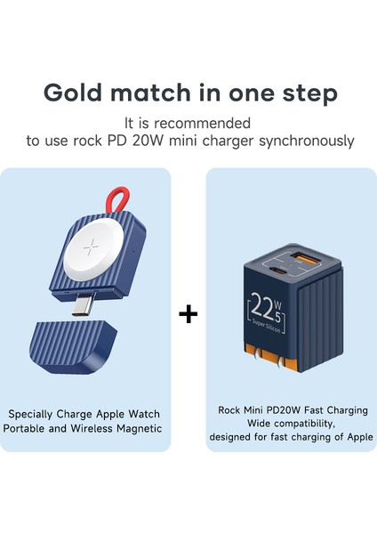 W26 Apple Watch Magsafe Taşınabilir USB Şarj Cihazı Mavi ( Type-C) fiyatları