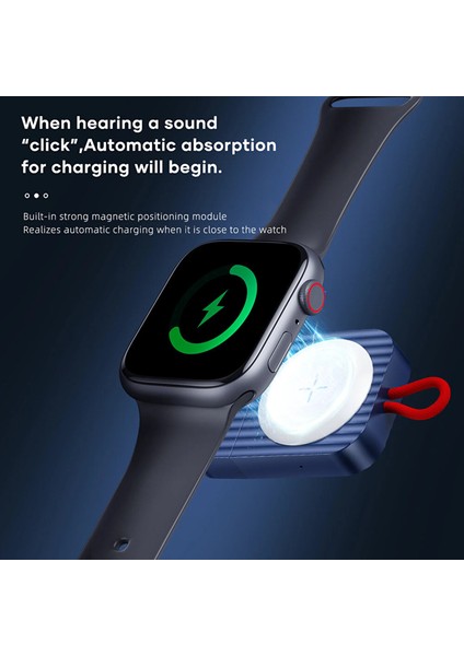 W26 Apple Watch Magsafe Taşınabilir USB Şarj Cihazı Mavi ( Type-C) modelleri
