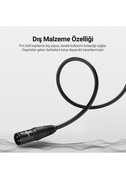 Xlr Erkek – Xlr Dişi Mikrofon Ses Kablosu 8 Metre