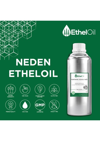 Portakal Uçucu Yağı - Etheloil - 1 kg - %100 Saf ve Doğal Uçucu Yağ - Üretici Firma, Yüksek Kalite - Orange Essential Oil - Citrus Sinensis (L.) Osbeck