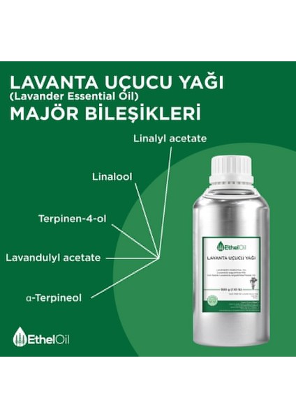 Lavanta(Lavender)Uçucu Yağı - Etheloil - 500 GR - Saf ve Doğal Uçucu Yağ - Üretici Firma