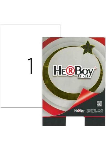 15 Paket HB-1000 210 x 297 mm Lazer Etiket ( A4 Etiket ) 100LÜ