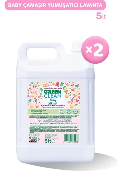 Green Clean Baby Bitkisel Çamaşır Yumuşatıcı Lavanta Yağlı 5 Lt x 2