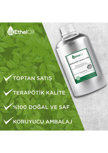 Bergamot Uçucu Yağı - Etheloil - 5 kg - %100 Saf ve Doğal Uçucu Yağ - Üretici Firma, Yüksek Kalite - Bergamot Essential Oil - Citrus Bergamia Risso & Poit.