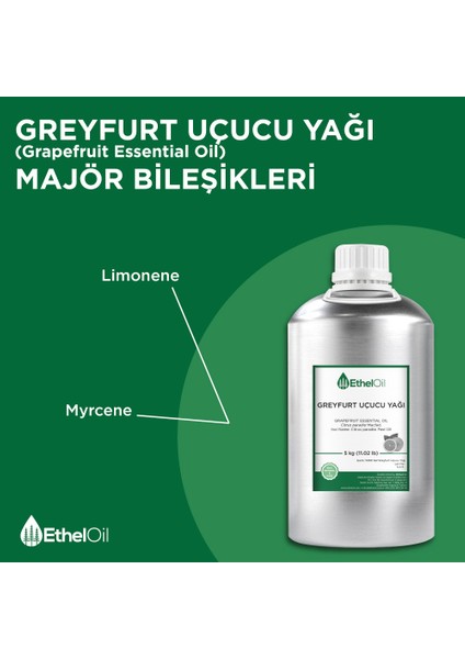 Greyfurt Uçucu Yağı - Etheloil - 5 kg - %100 Saf ve Doğal Uçucu Yağ – Üretici Firma, Yüksek Kalite – Grapefruit Essential Oil - Citrus Paradisi Macfad.