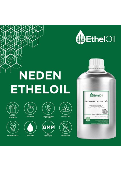 Greyfurt Uçucu Yağı - Etheloil - 5 kg - %100 Saf ve Doğal Uçucu Yağ – Üretici Firma, Yüksek Kalite – Grapefruit Essential Oil - Citrus Paradisi Macfad.