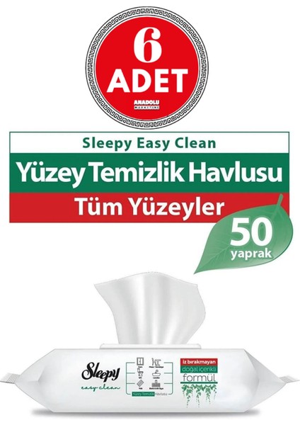 Easy Clean Yüzey Temizlik Havlusu 50'li x 6