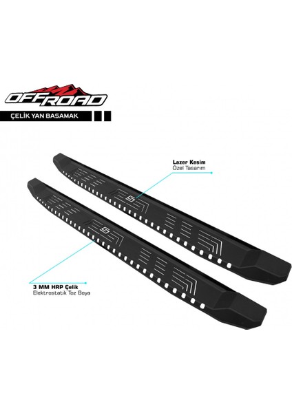 Off Road Mitsubishi L200 5 Çelik Yan Basamak 205 cm V1 2019 Üzeri