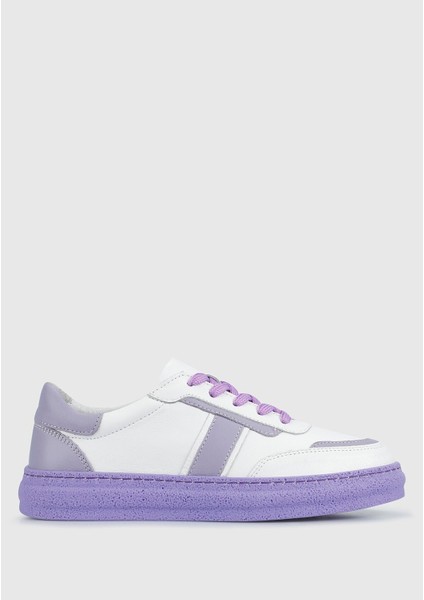 Lila Deri Kadın Sneaker