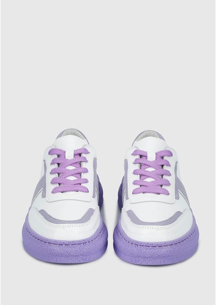 Lila Deri Kadın Sneaker
