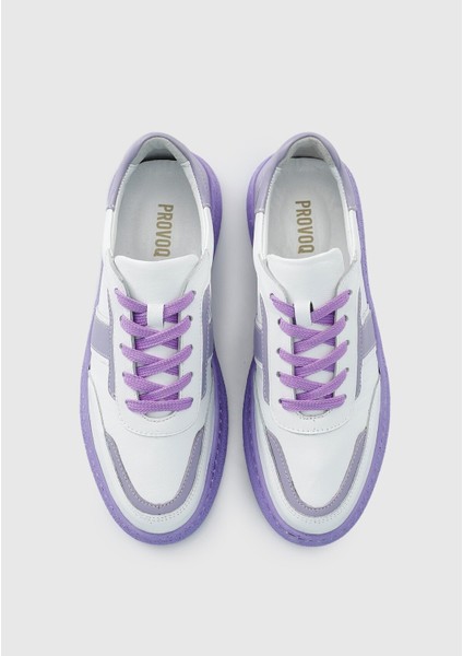 Lila Deri Kadın Sneaker