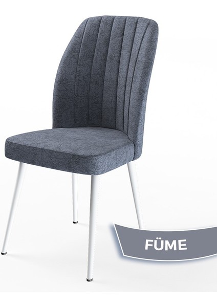 Concept Mun Serisi, 80X132 Açılabilir Mdf Beyaz Mermer Desen Mutfak Masası Takımı 6 Sandalye