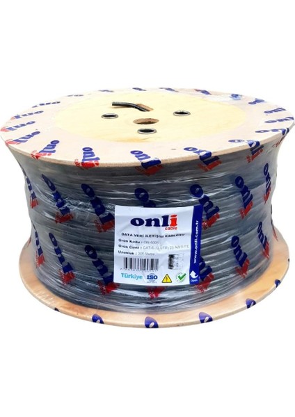 Onli 23AWG Pe Dış Ortam Cat6 Outdoor Kablo 305MT Siyah