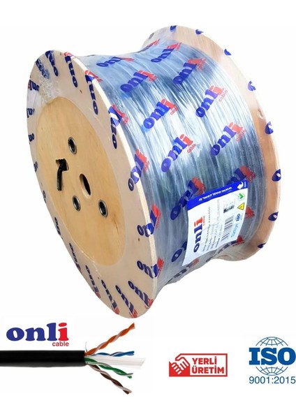 Onli 23AWG Pe Dış Ortam Cat6 Outdoor Kablo 305MT Siyah