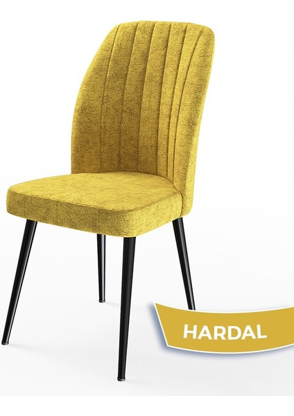 Concept Mun Serisi, 80X132 Açılabilir Mdf Siyah Mermer Desen Mutfak Masası Takımı 6 Sandalye