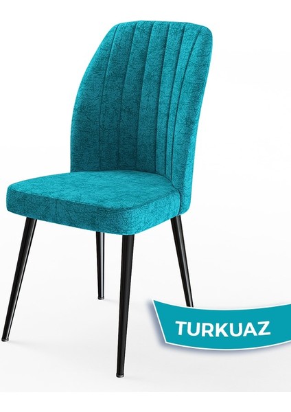 Concept Mun Serisi, 80X132 Açılabilir Mdf Siyah Mermer Desen Mutfak Masası Takımı 6 Sandalye
