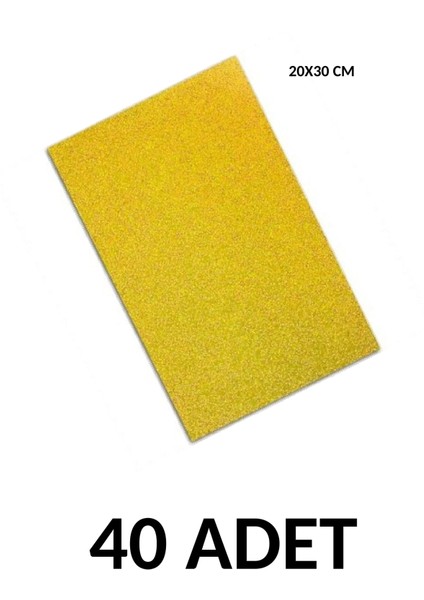 40 Adet A4 Simli Eva 20X30CM Altın