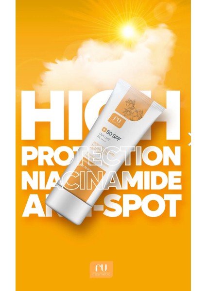 50SPF Leke Karşıtı Nemlendiricili Yüksek Korumalı Nıacınamıde Tüm Ciltler İçin Güneş Kremi 100 ml RU8946 fırsatları
