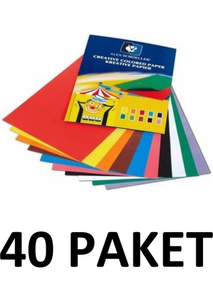 40 Paket Karışık Renkli Elişi Kağıdı A4 10LU