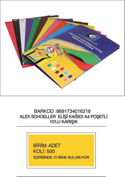 40 Paket Karışık Renkli Elişi Kağıdı A4 10LU modelleri