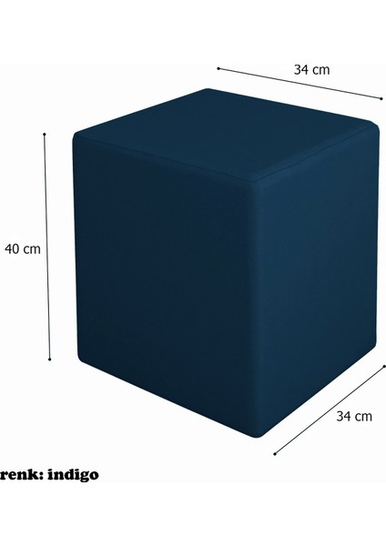 Modilayn Kare Puf Tabure Ahsap Iskeletli Kumas Tabure