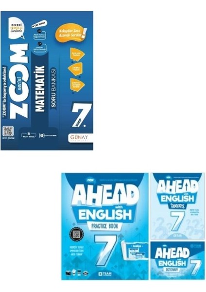 Günay Zoom 7. Sınıf Matematik Soru Bankası + Teamelt Ahead With English 7. Sınıf Practice Book