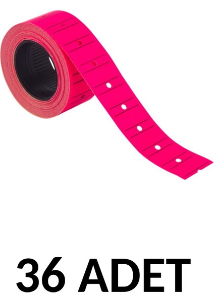 36 Adet 12X21 Motex Fosforlu Pembe Etiketi