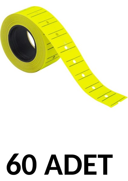 60 Adet 12X21 Motex Fosforlu Sarı Etiketi