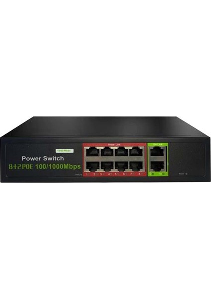 POE-G8002-96W 8 Port Gigabit 2XRJ45 Uplink Yönetilemez Poe Switch