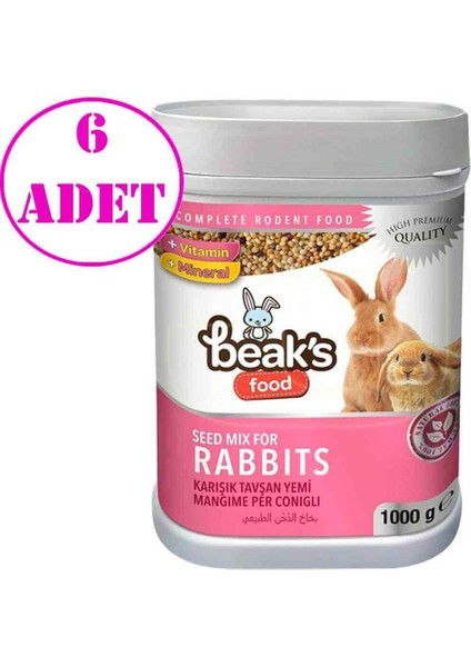 Beaks Karışık Tavşan Yemi 1000 gr 6 AD