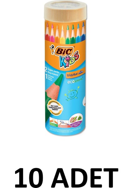 10 Adet Kids Evolution Triangle Üçgen Jumbo Boya Kalemi 12+1 Renk Metal Tüp