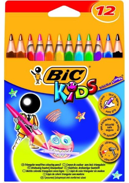 40 Paket Kids Evolution Üçgen Jumbo Kuru Boya Kalemi 12'li