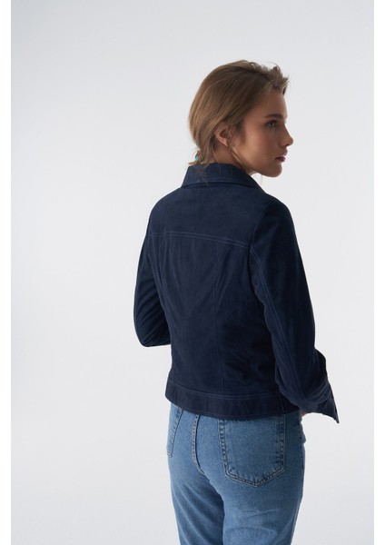 Kadın Lacivert Denim Süet Ceket fırsatları