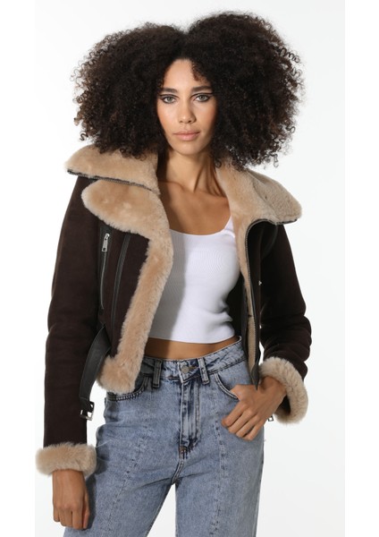 Kadın Kahverengi Kısa Süet Ceket indirimleri