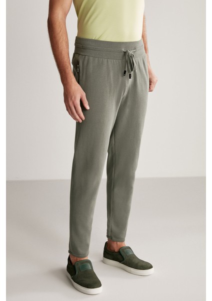 Bağcıklı Haki Slim Fit Triko Pantolon fırsatları