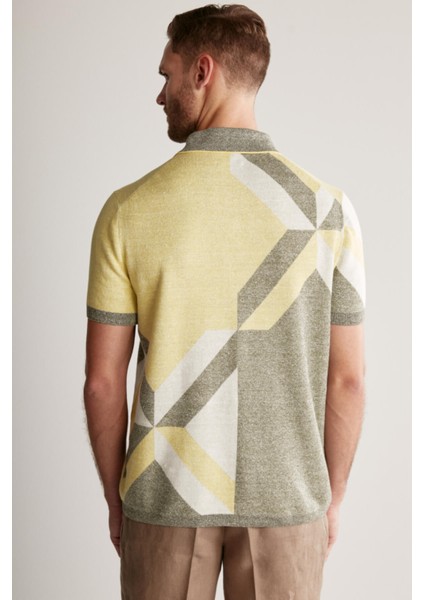 Keten Pamuk Karışımlı Yeşil Triko Polo fırsatları