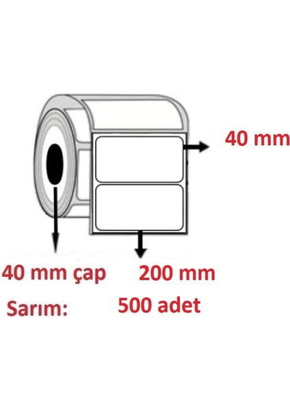 40X200 Kuşe Etiket( 500LÜ )