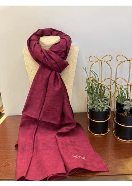 Bordo Invee Leopar Şal 1329