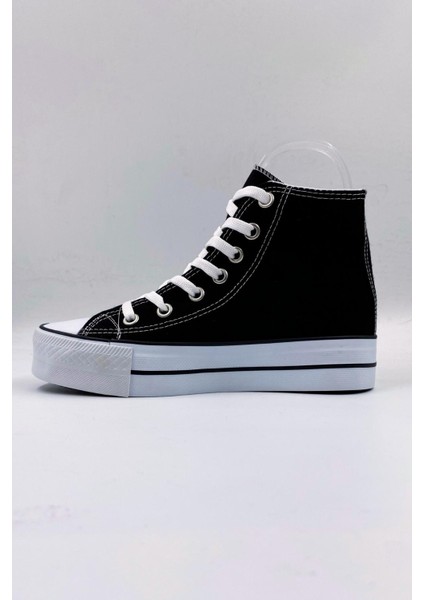 Skystride Kalın Tabanlı Siyah Boğazlı Uzun Keten Spor Ayakkabı modelleri