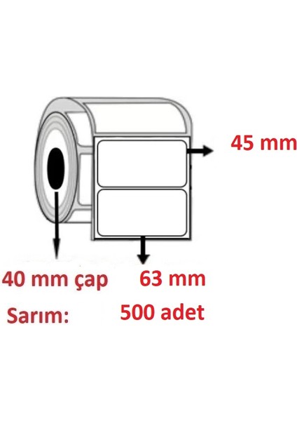 45X63 Kuşe Etiket( 500LÜ )