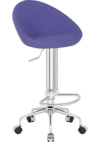 Sembol Küçük Tekerlekli Dekoratif Bar Sandalyesi