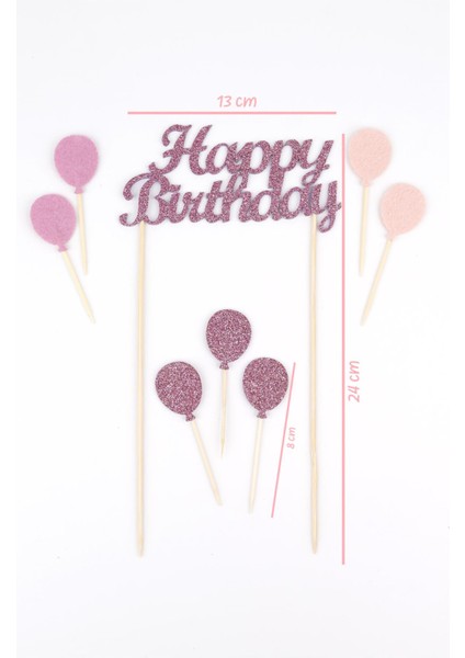 Lila Happy Birthday Balon Pasta Süsü indirimleri