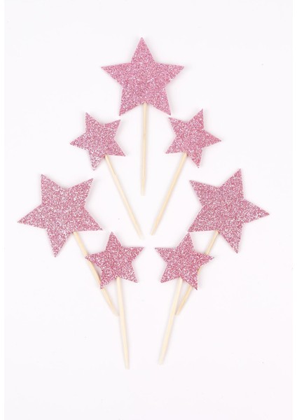 Pembe Happy Birthday Yıldız Pasta Süsü fırsatları